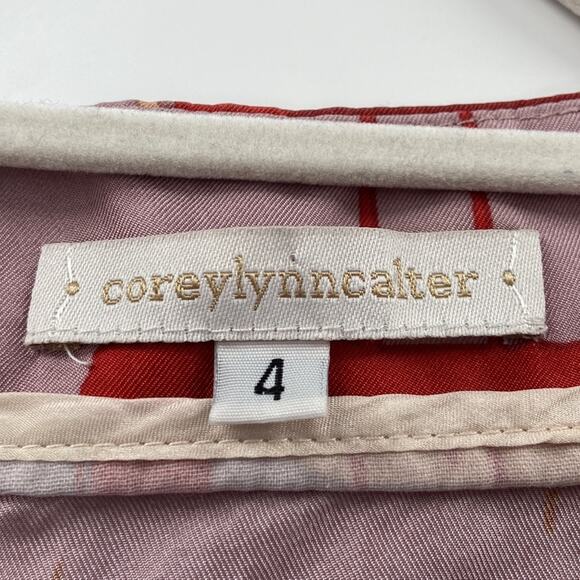 Corey Lynn Calter pink and red striped silk blouse - Picture 2 of 7